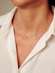 925 sidabro kaklo papuošalas – subtili grandinėlė su cirkoniu