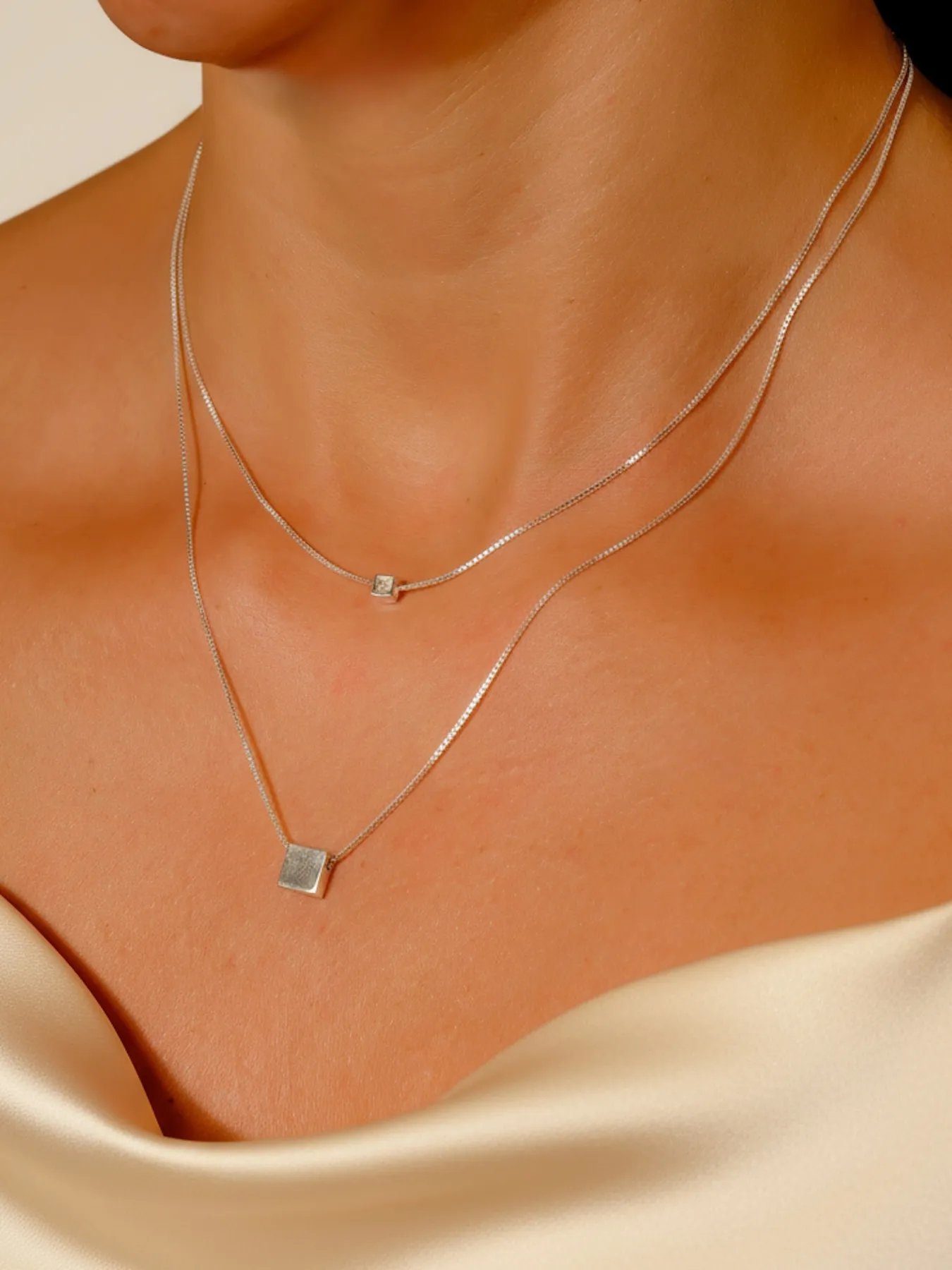 Double sterling silver necklace