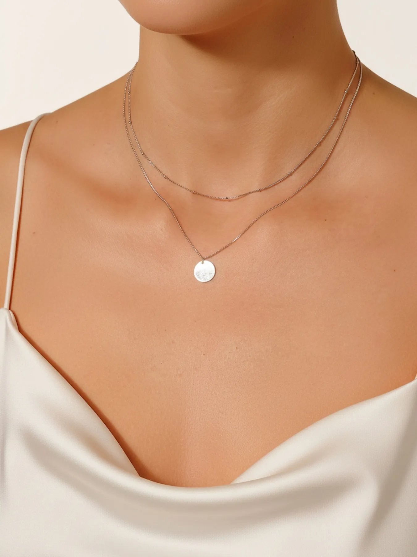 Round Pendant necklace 925 silver