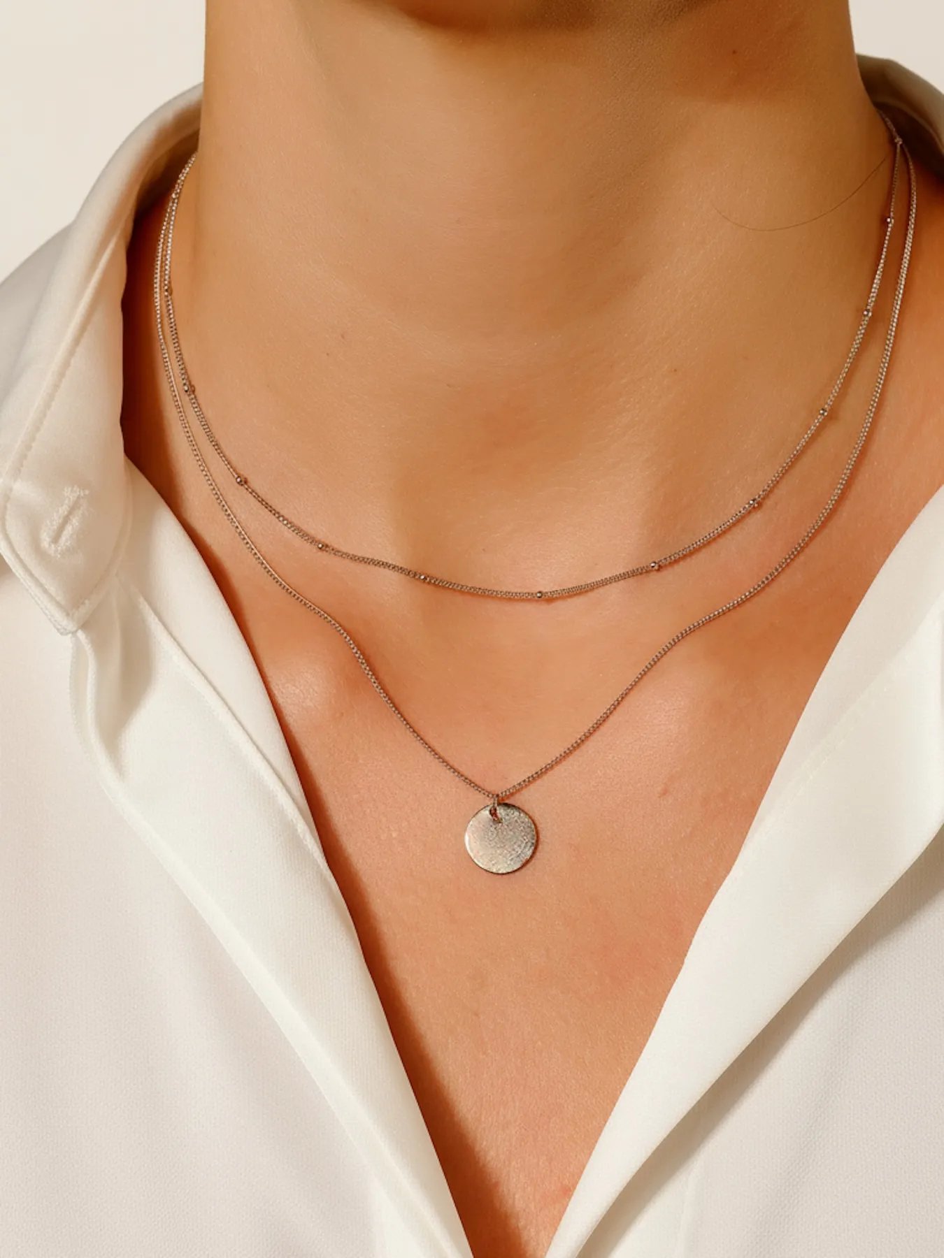 Round Pendant necklace 925 silver