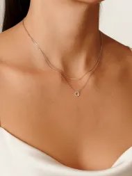 Silver necklace with zircon – 925 sterling chain