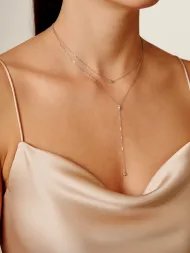 Silver necklace – 925 silver chain with zirconia stones