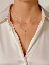 Silver necklace – 925 silver chain with zirconia stones