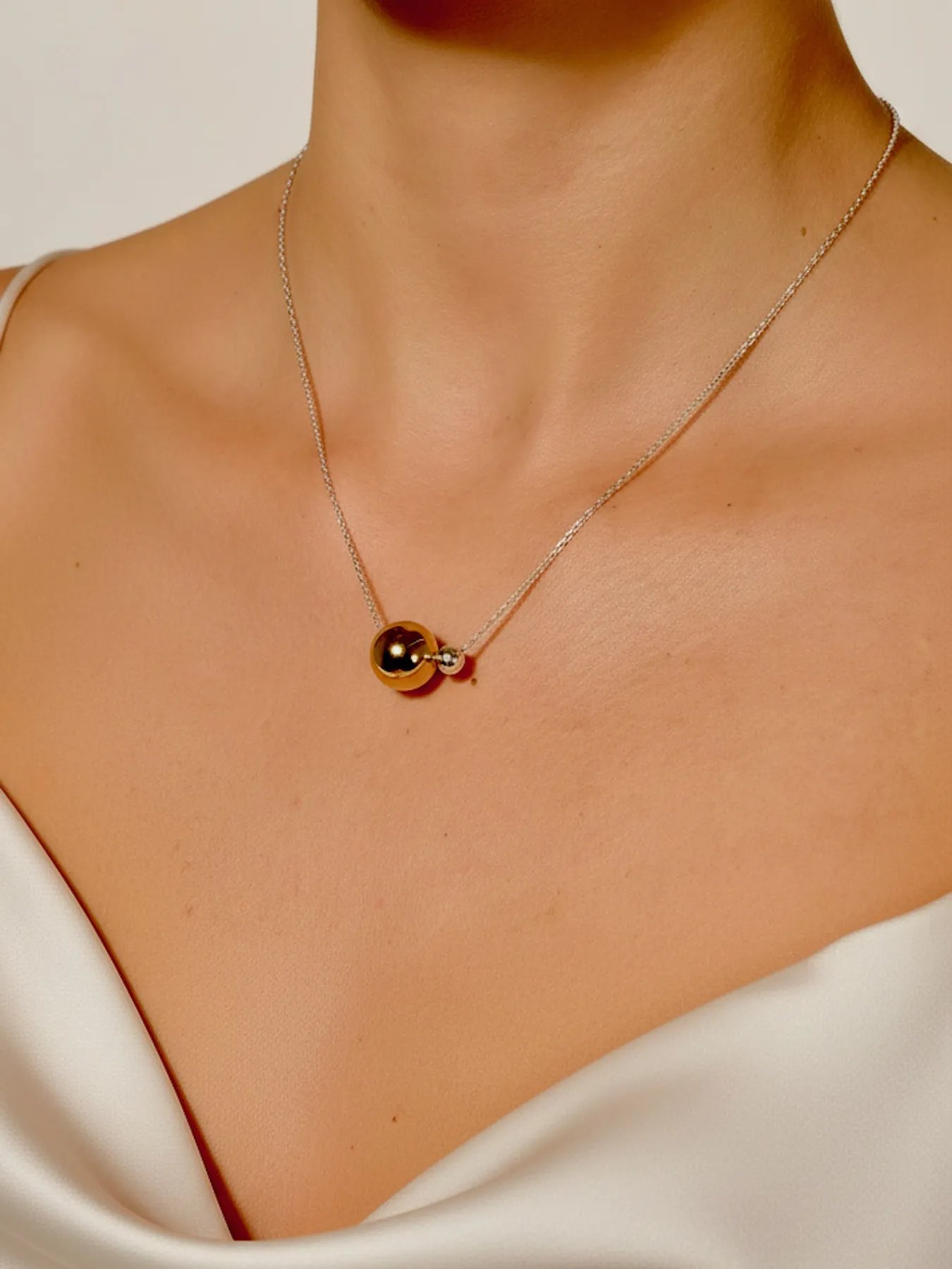 Silver necklace – 925 silver chain with gold-plated pendant