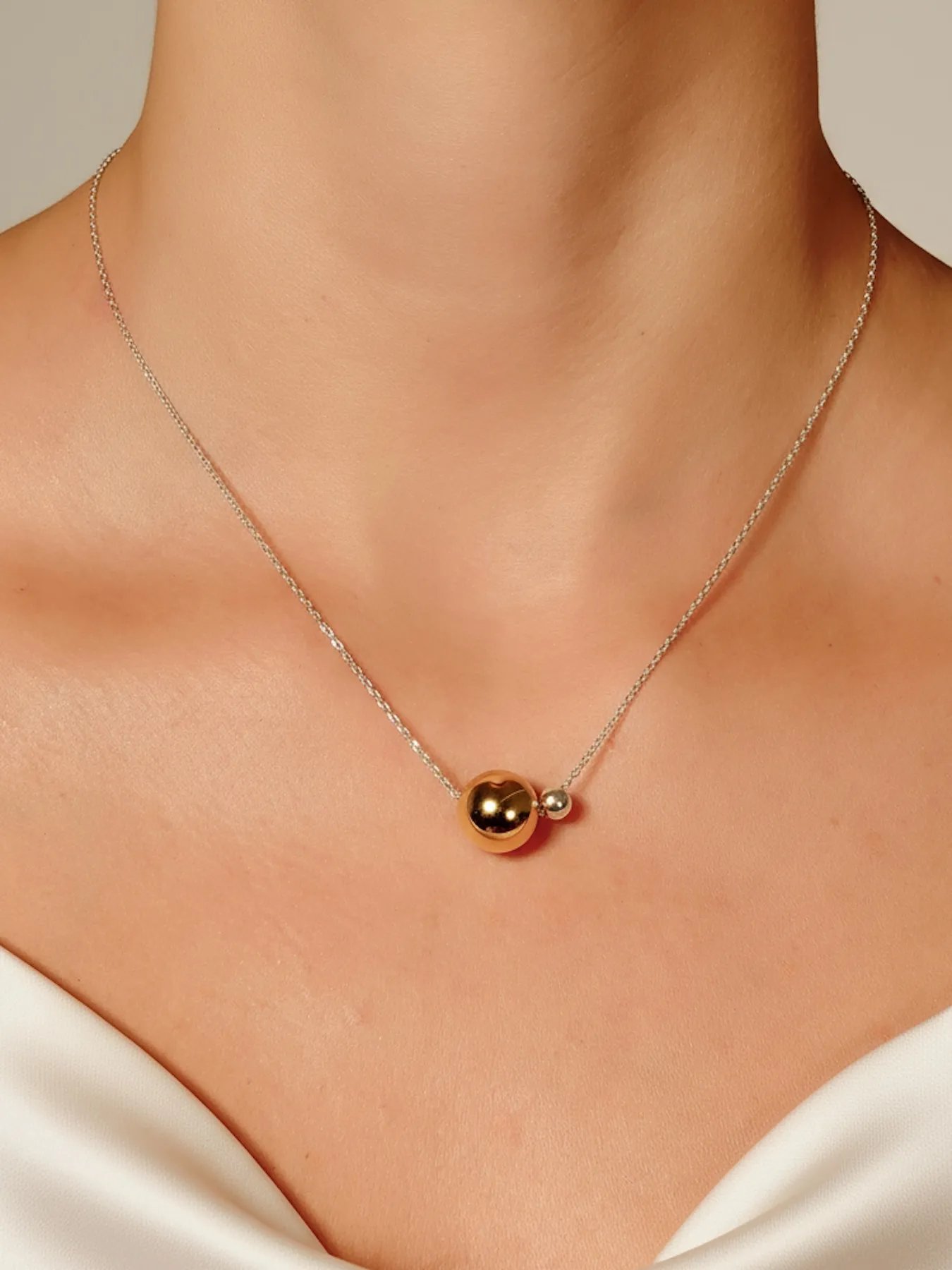 Silver necklace – 925 silver chain with gold-plated pendant