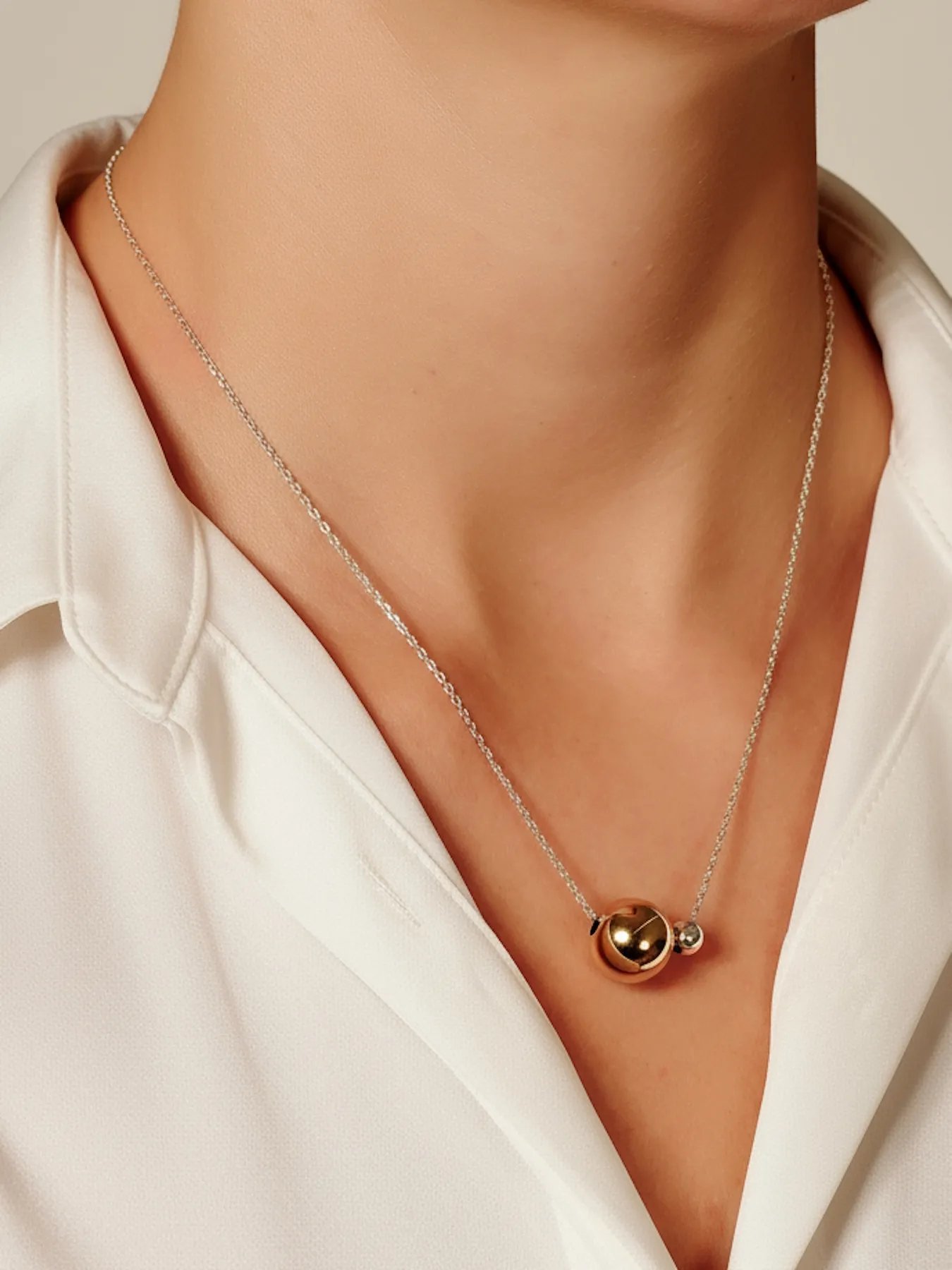 Silver necklace – 925 silver chain with gold-plated pendant