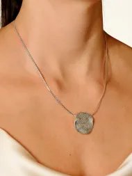 Silver necklace – textured 925 silver pendant design