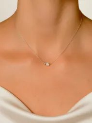 Silver necklace – 925 silver chain with freshwater pearl