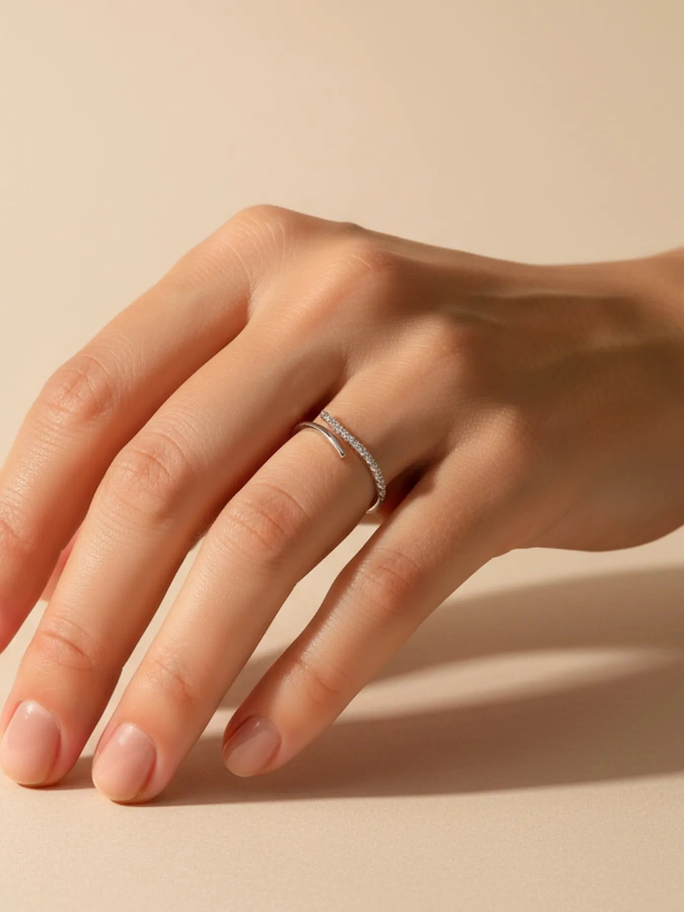 925 silver ring – elegant spiral design with stones