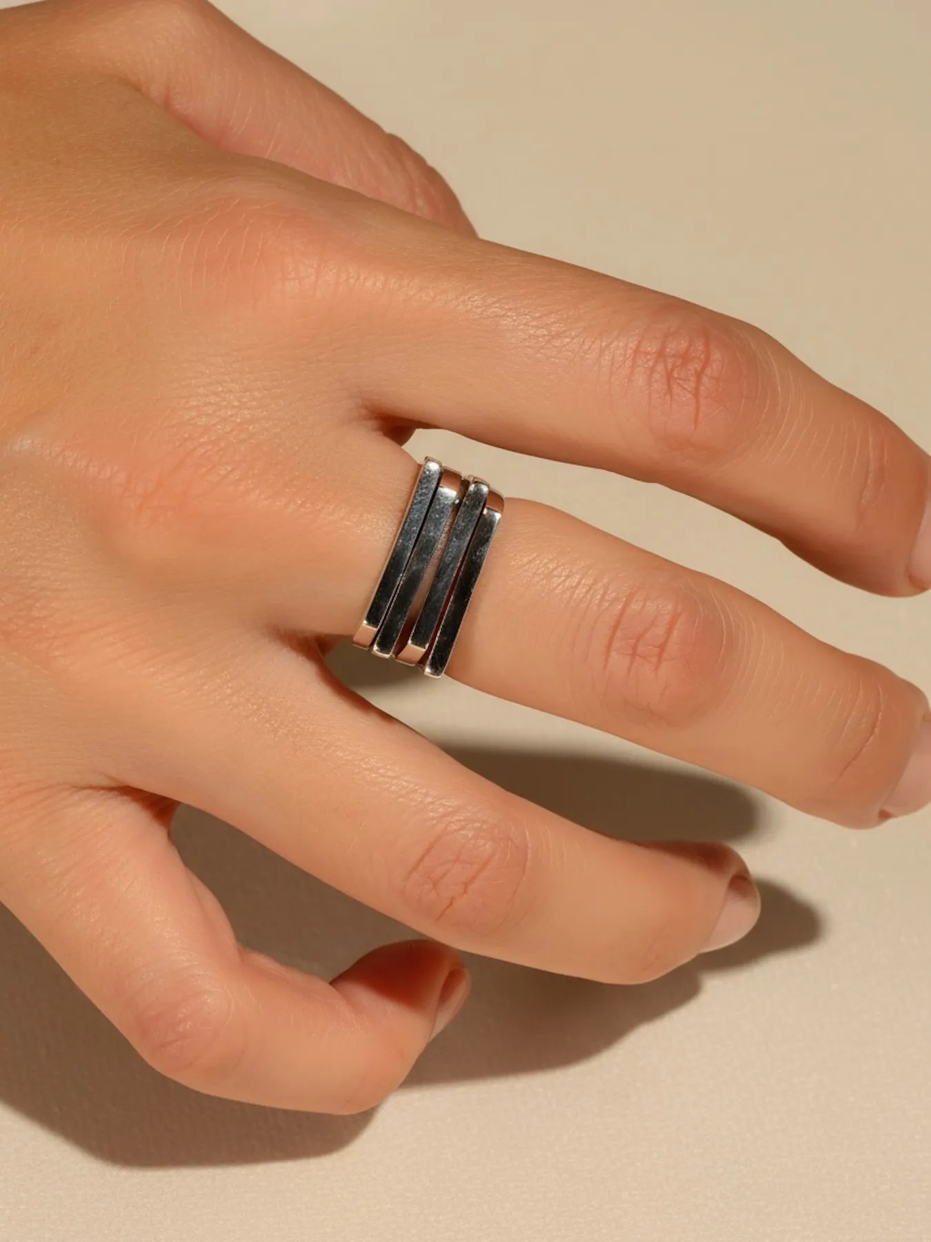 925 silver ring – modern geometric accessory