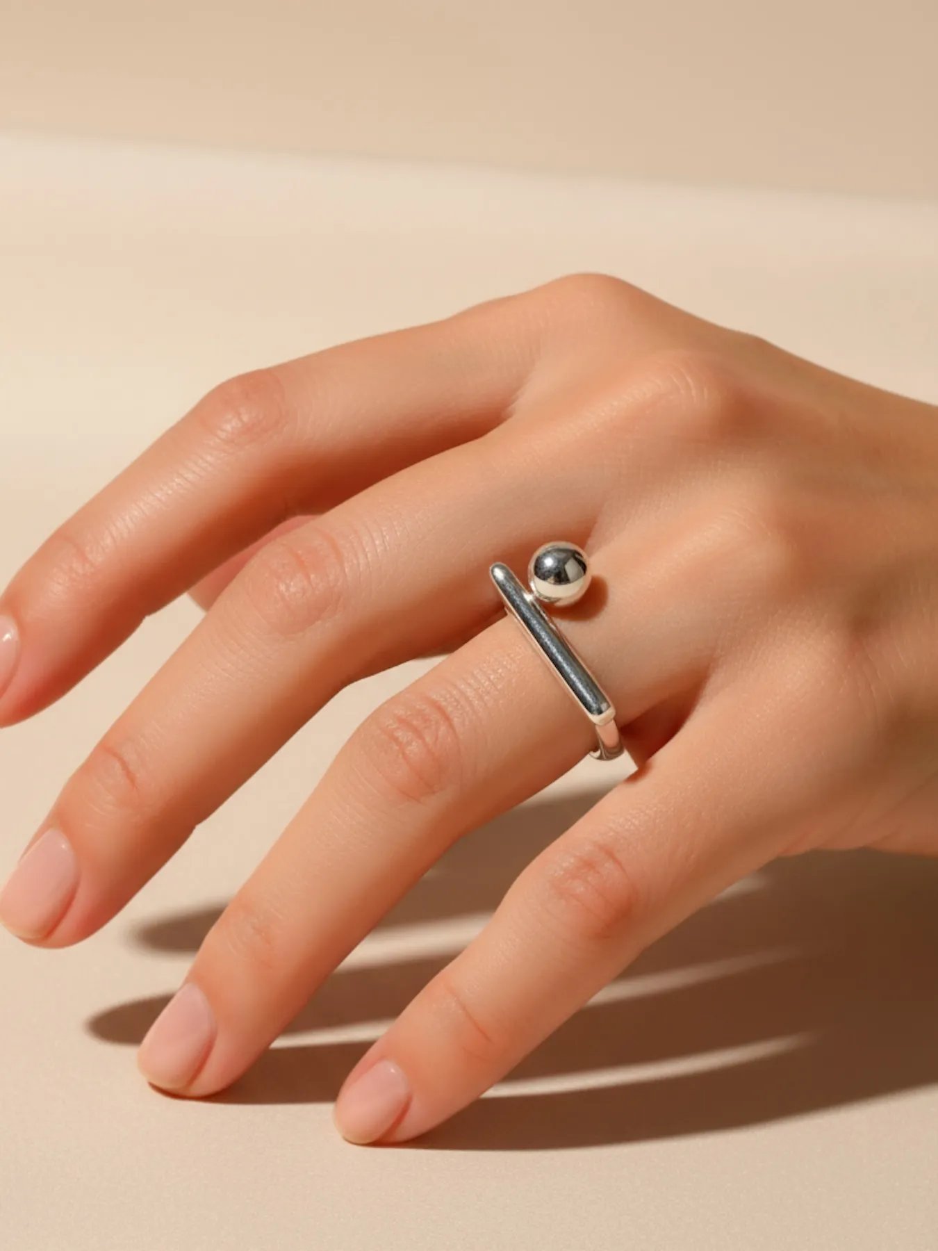 925 silver ring – modern geometric accessory