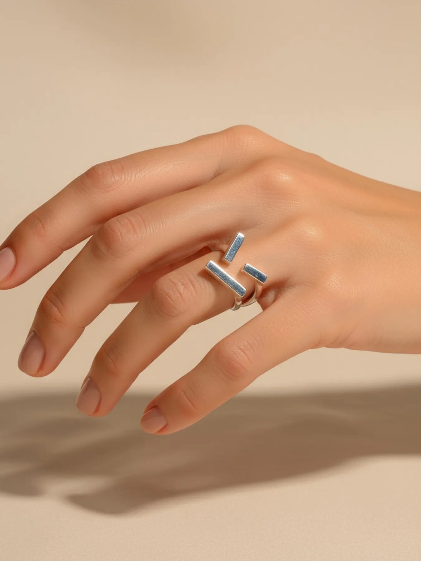 925 silver ring – modern geometric accessory