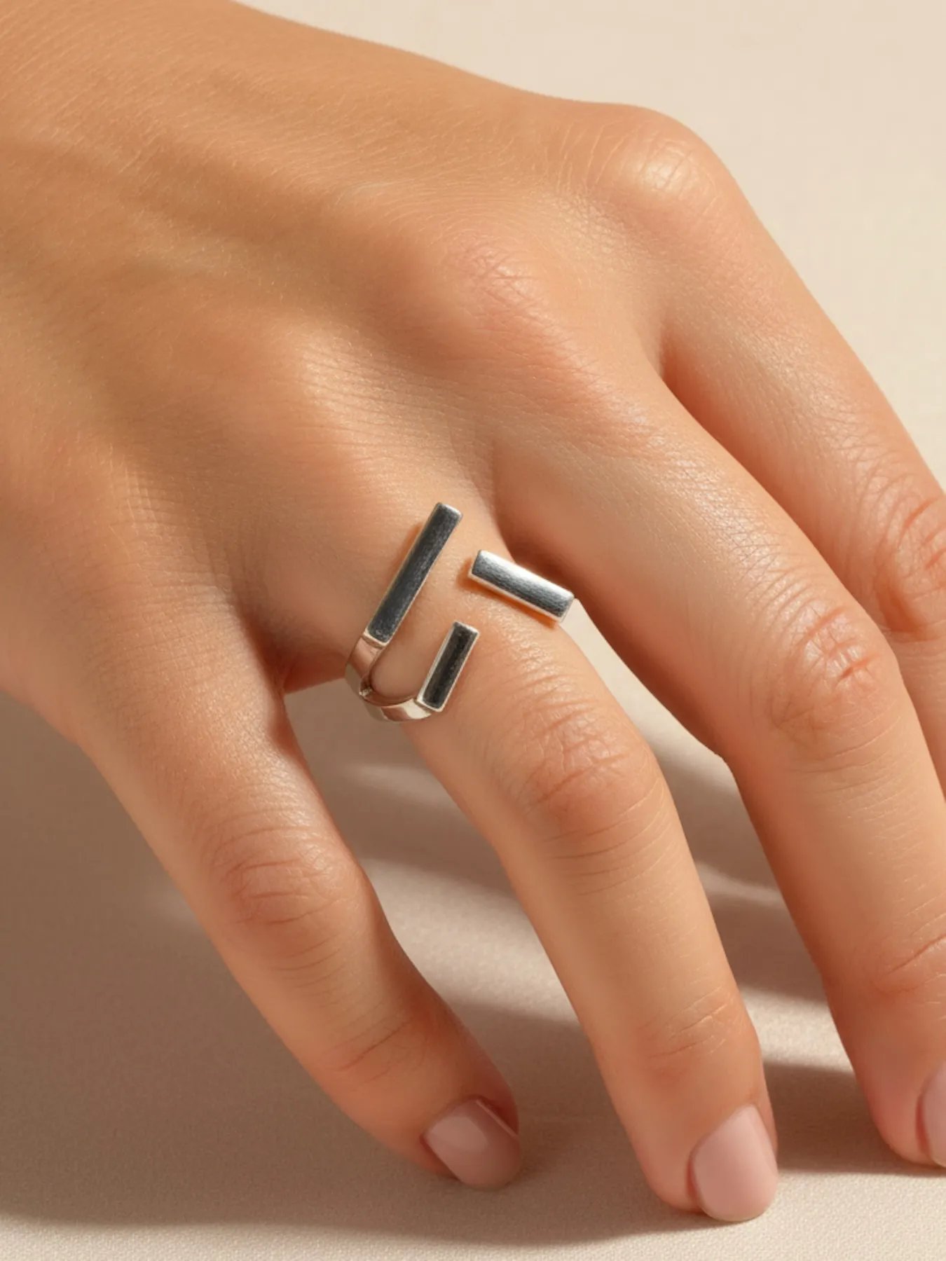 925 silver ring – modern geometric accessory