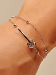 Double-layered sterling silver bracelet – 925 layered jewelry