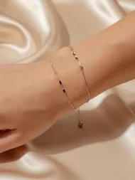 Double-layered sterling silver bracelet