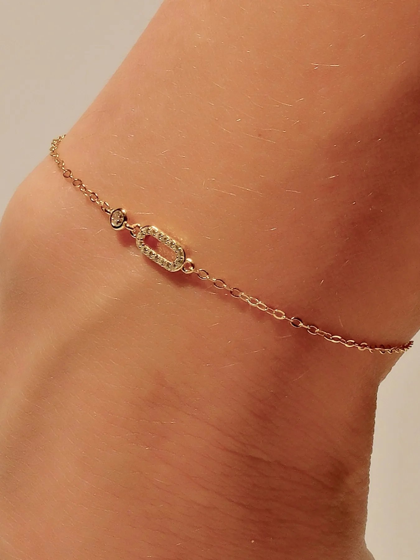 Gold-plated sterling silver bracelet – 14k zircon jewelry