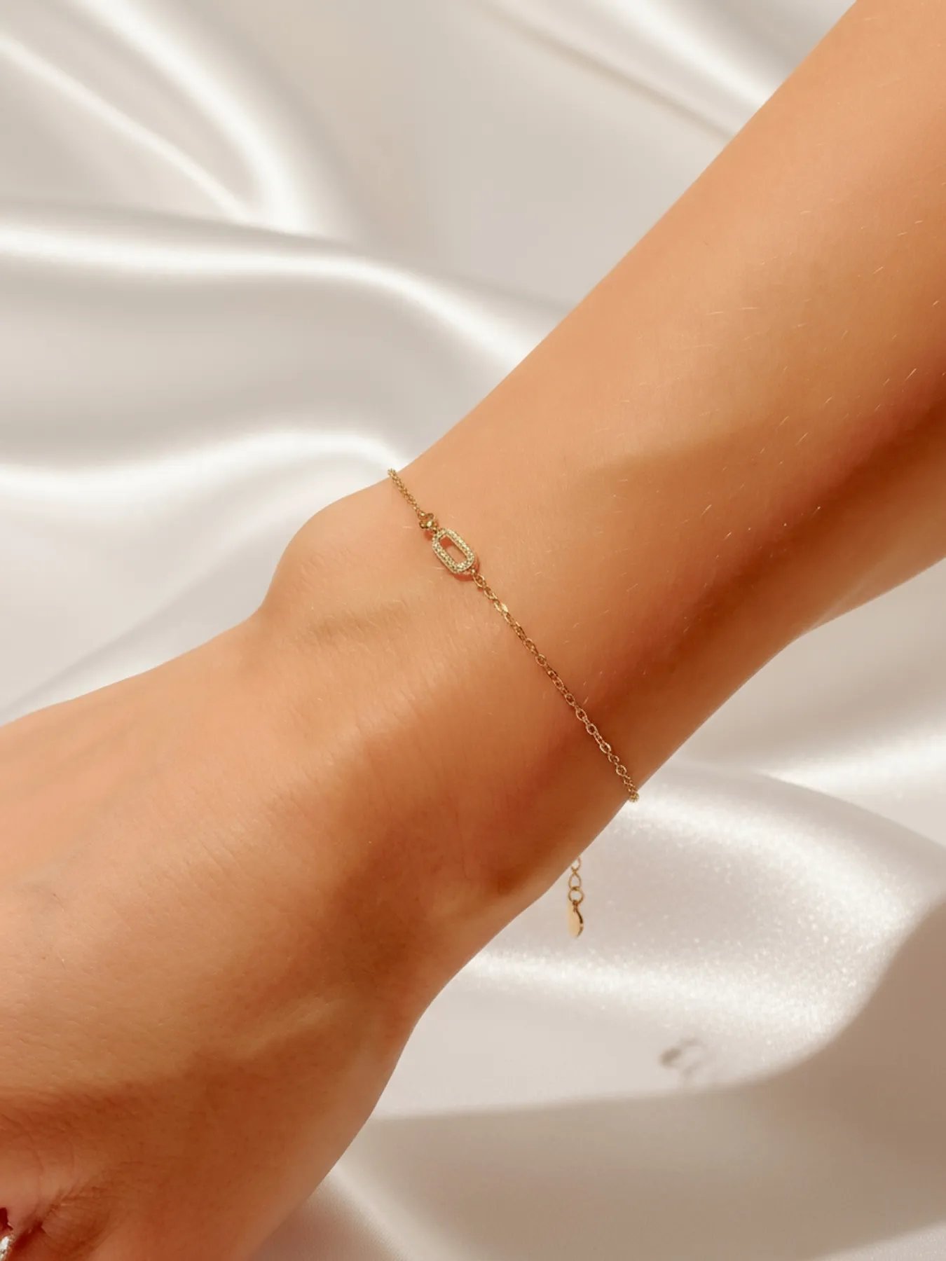 Gold-plated sterling silver bracelet – 14k zircon jewelry