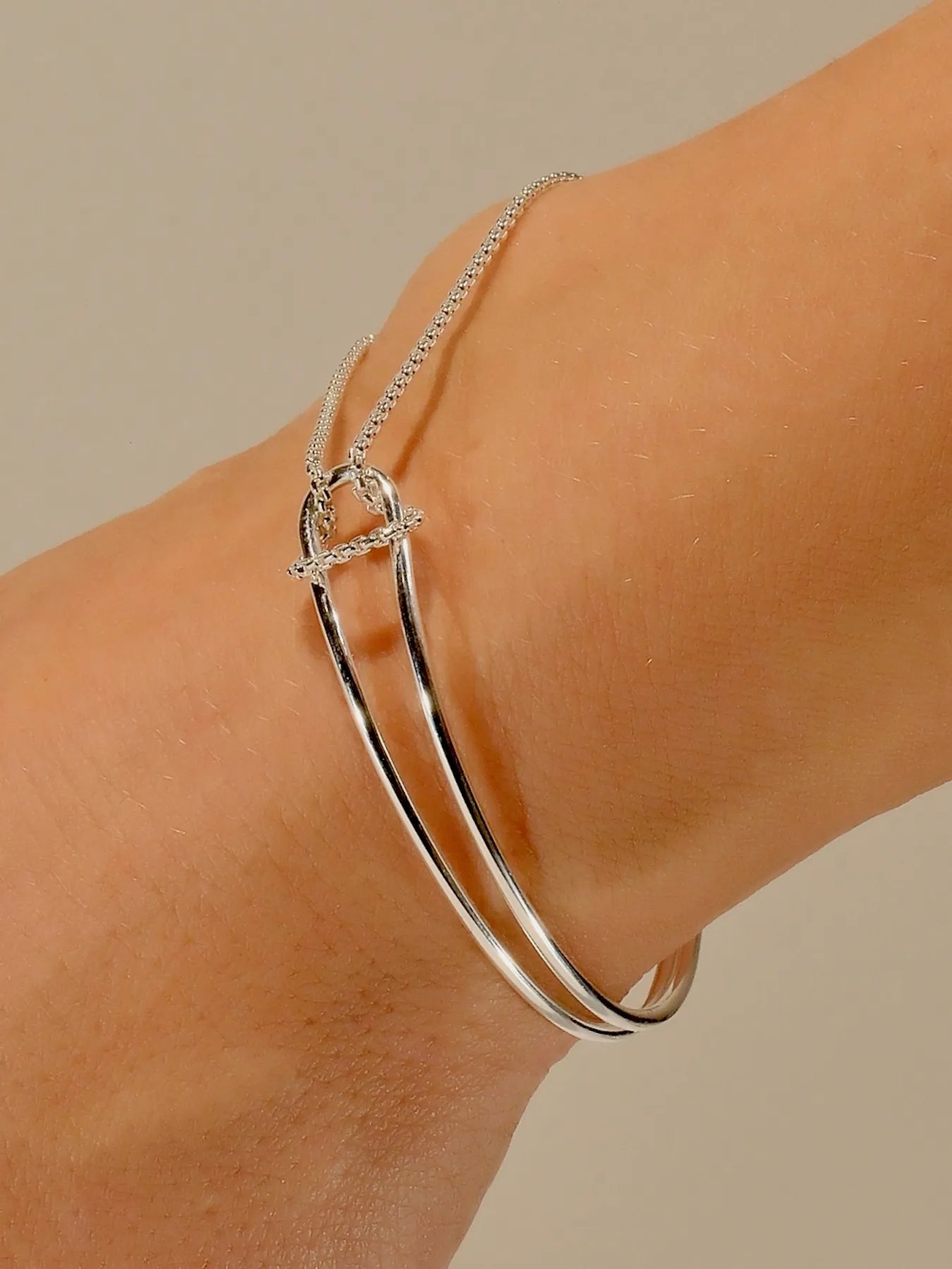 Sterling silver bracelet with knot – 925 symbolic jewelry
