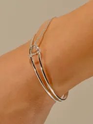 Sterling silver bracelet with knot – 925 symbolic jewelry