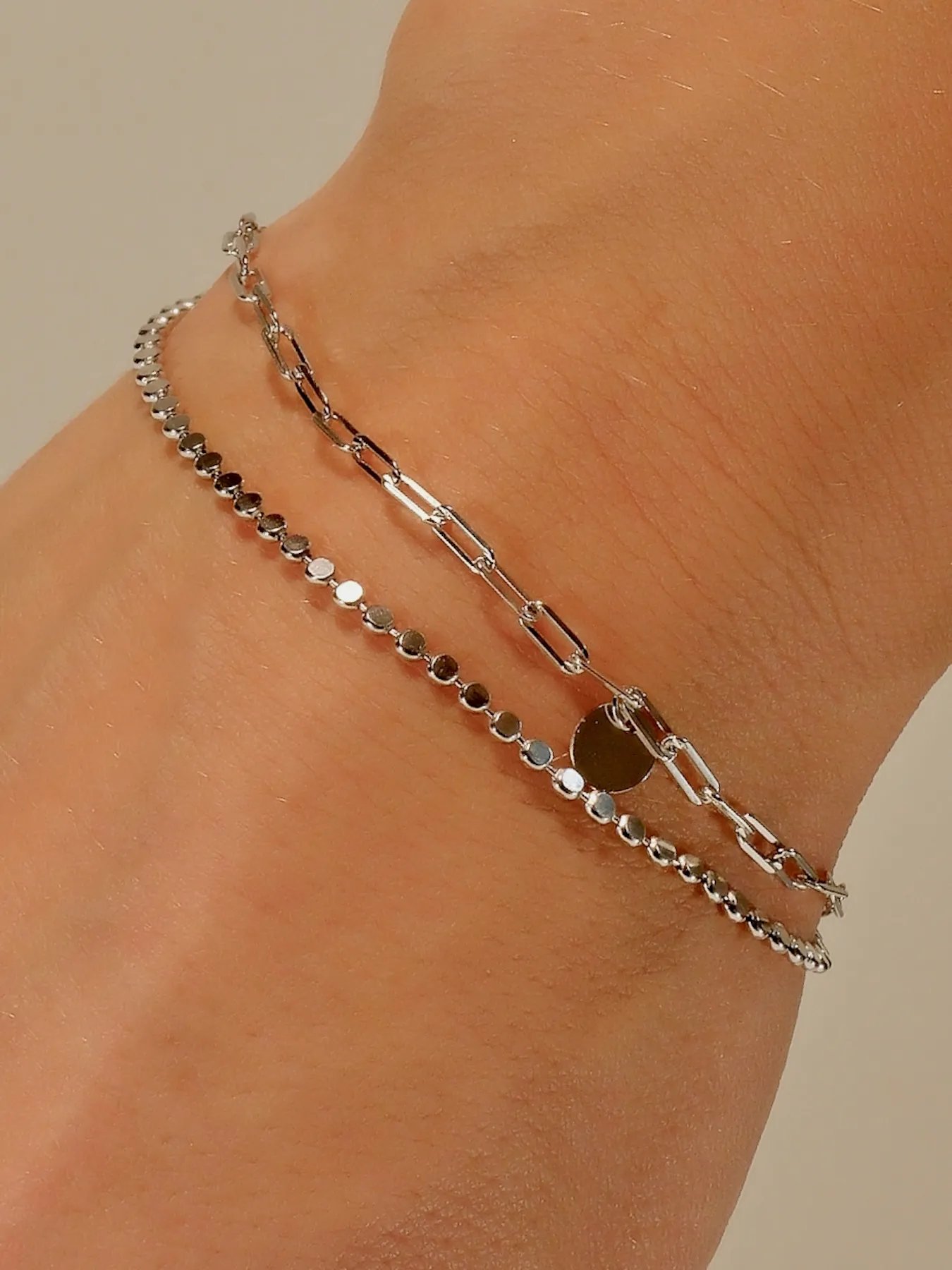Double sterling silver bracelet