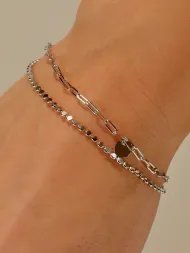 Double sterling silver bracelet