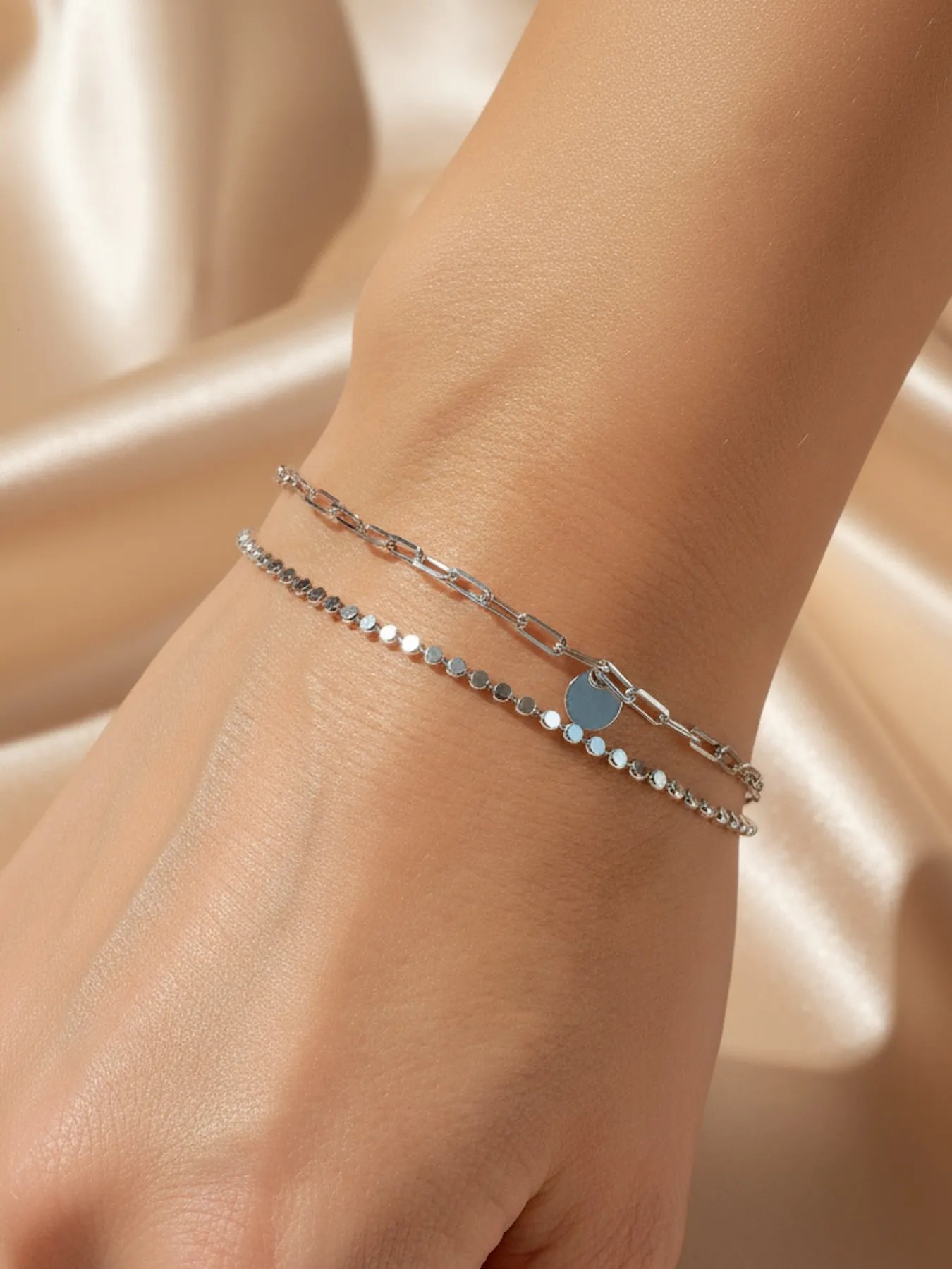 Double sterling silver bracelet