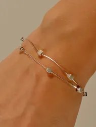 Sterling silver bracelet with cubes