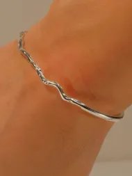 Sterling silver bracelet with texture – 925 modern jewelry