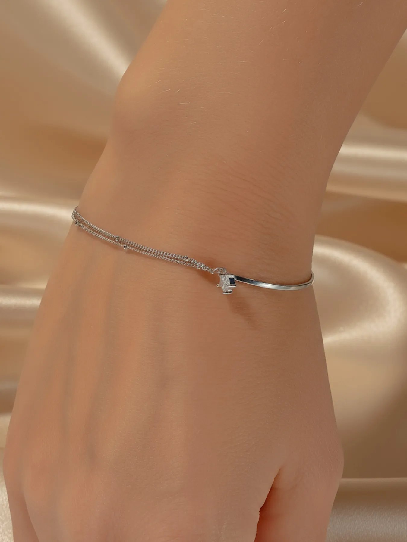 Sterling silver bracelet with star charm