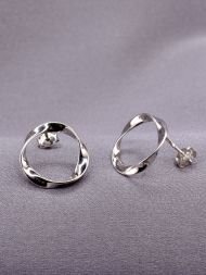 925 sidabro auskarai – apvalūs minimalistiniai auskarai