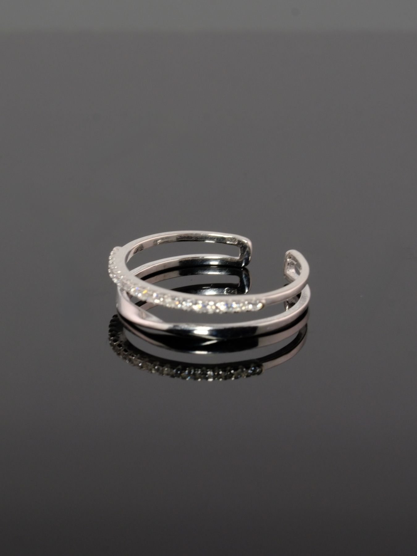 925 silver ring – elegant two-band minimalist design