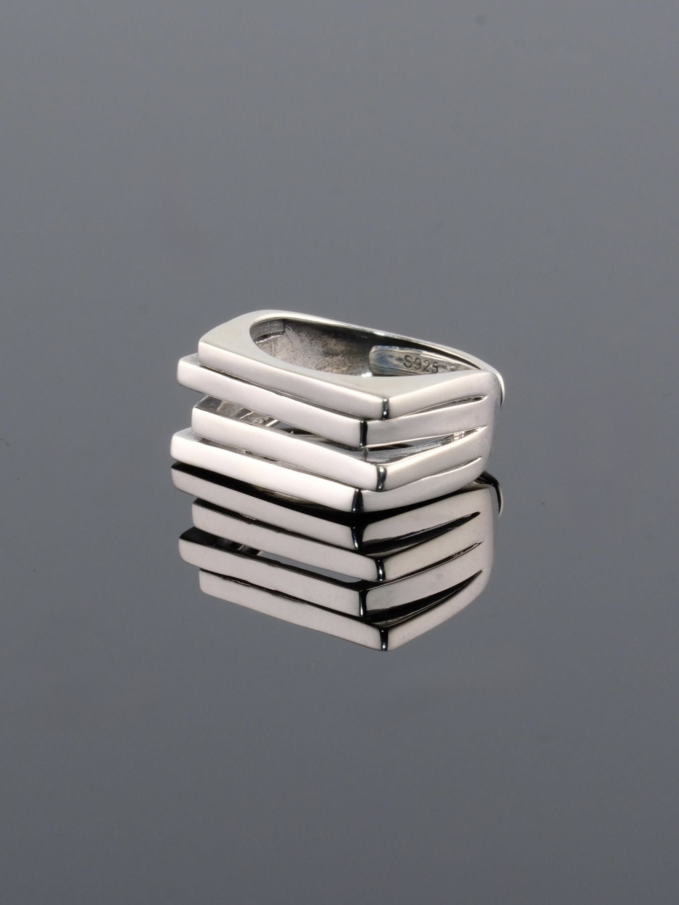 925 silver ring – modern geometric accessory
