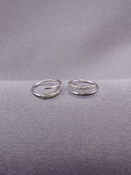 925 sidabro auskarai – apvalūs minimalistiniai auskarai su cirkoniais