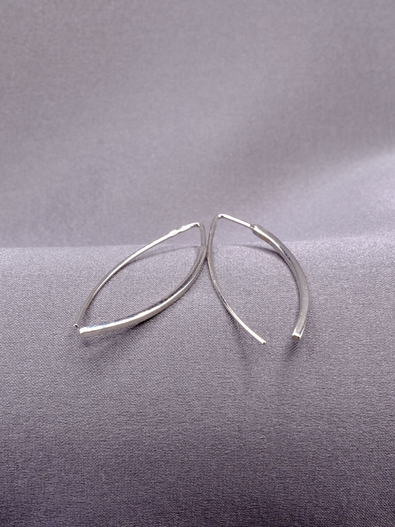 Silver Long Oval Earrings – 925 Women’s Minimalist Design