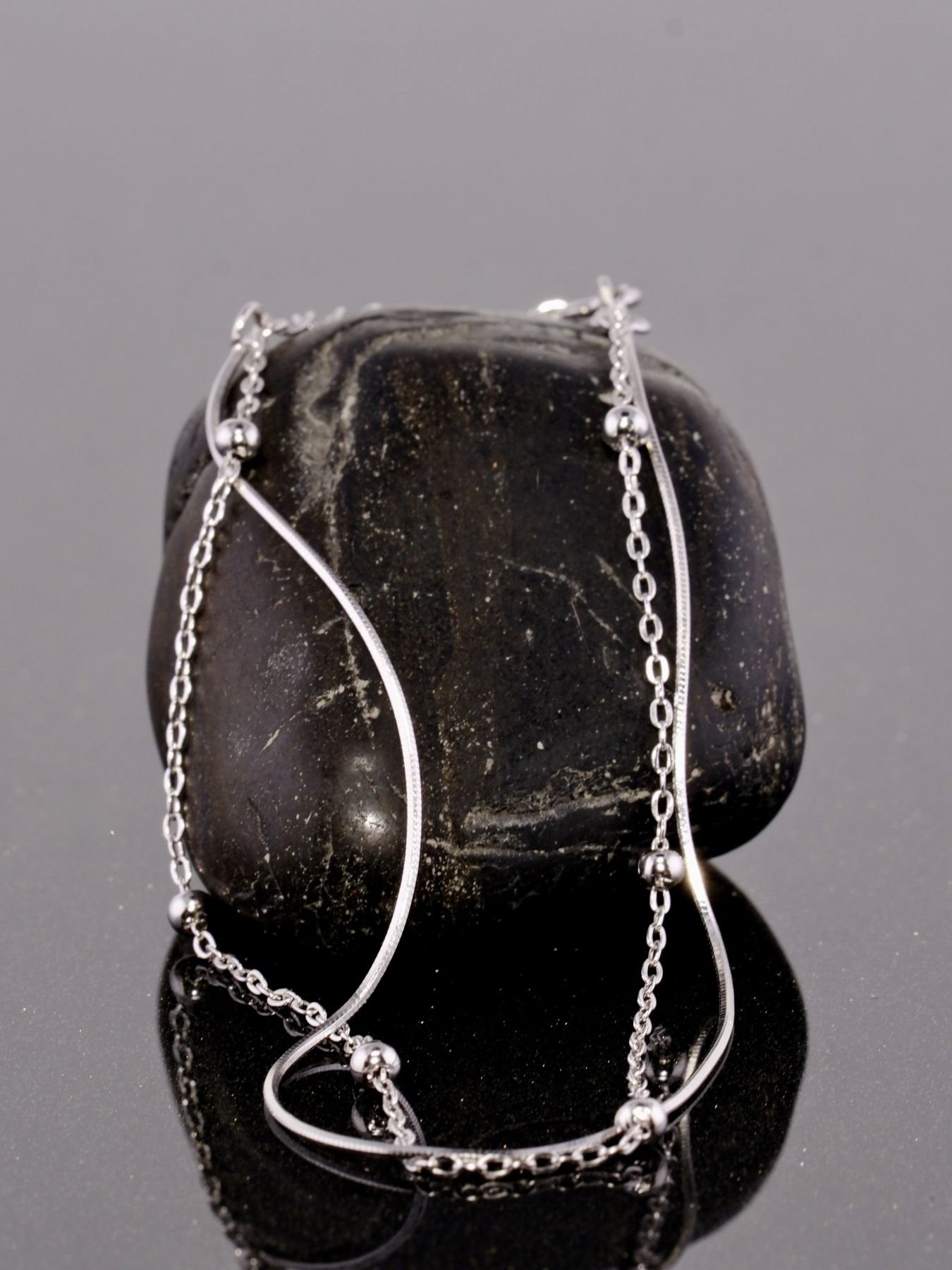 Sidabrinė apyrankė – dviguba, minimalistinė