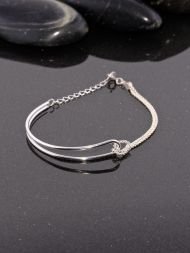 Sterling silver bracelet with knot – 925 symbolic jewelry