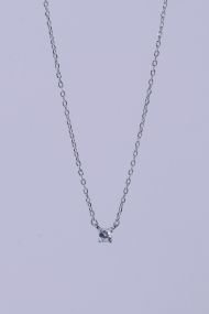 Sterling silver necklace with zircon pendant – 925 delicate jewelry