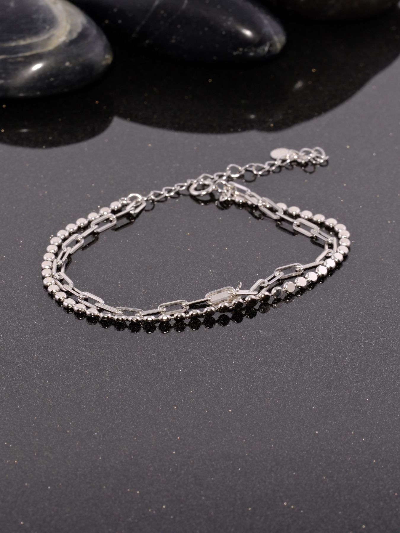 Double sterling silver bracelet