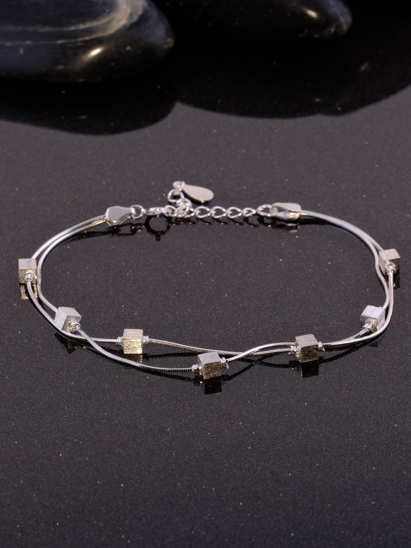 Sterling silver bracelet with cubes