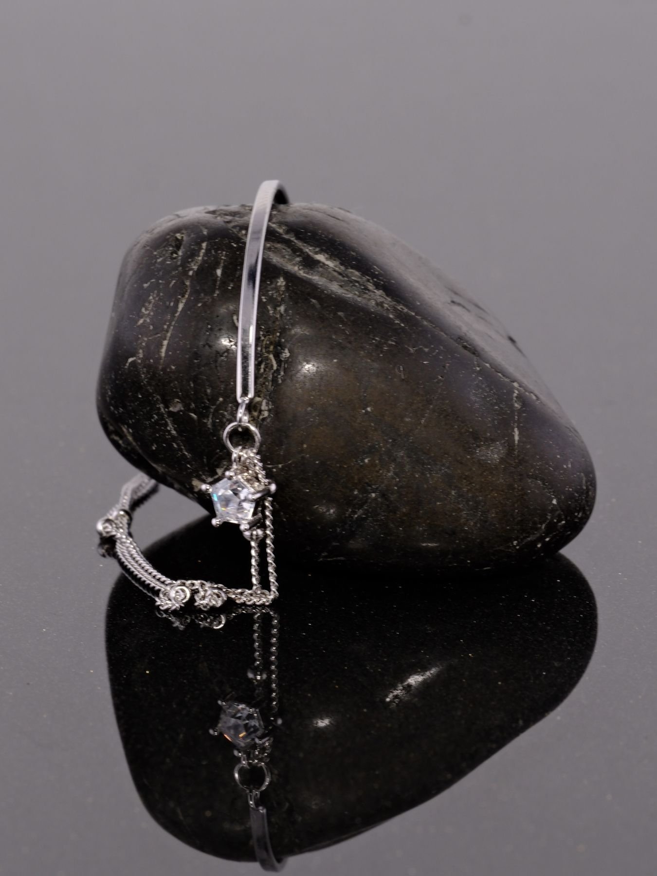 Sterling silver bracelet with star charm