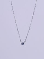 Sterling silver necklace with zircon pendant