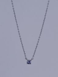 Sterling silver necklace with zircon pendant
