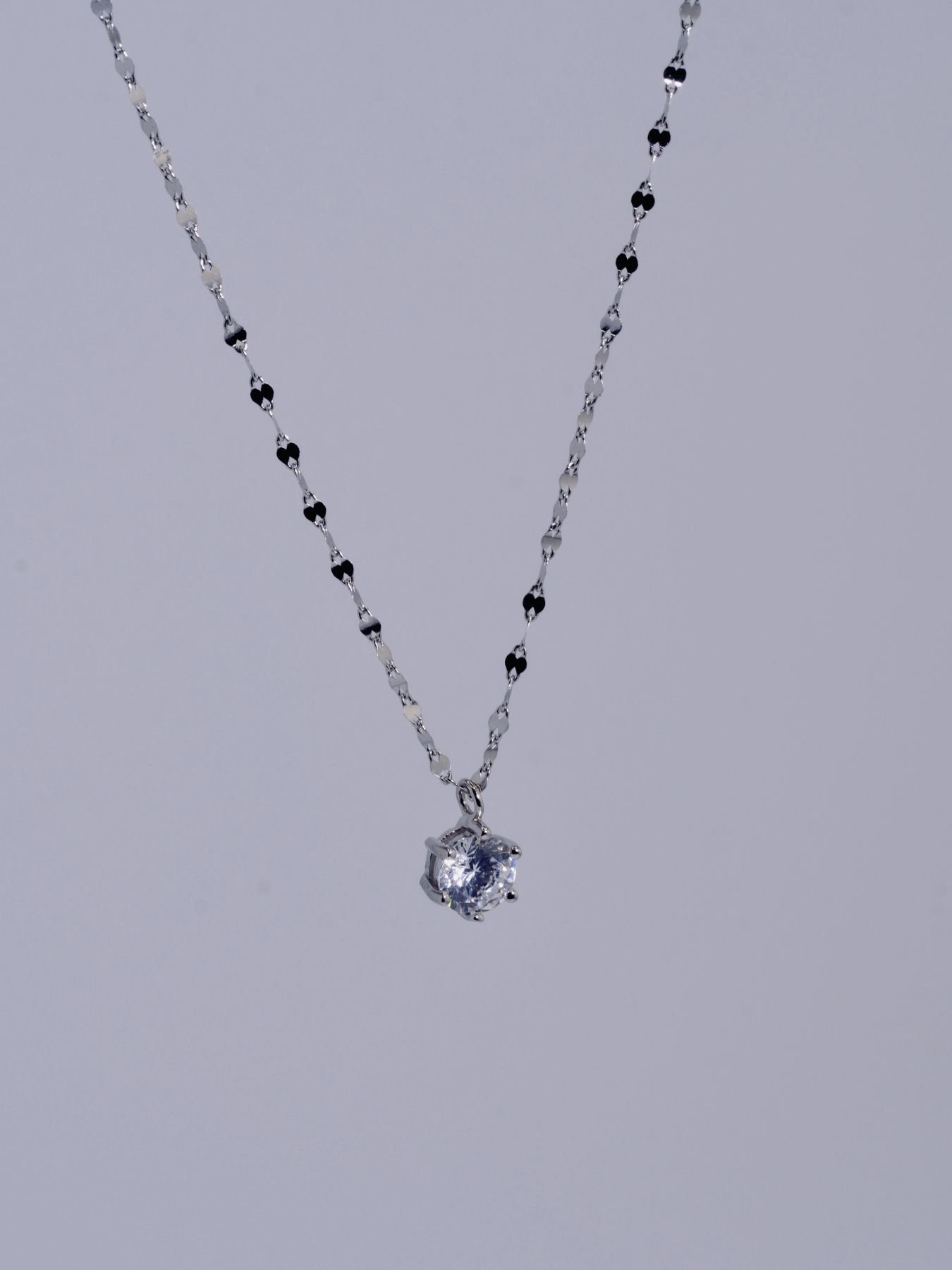 Sterling silver necklace with zircon stone