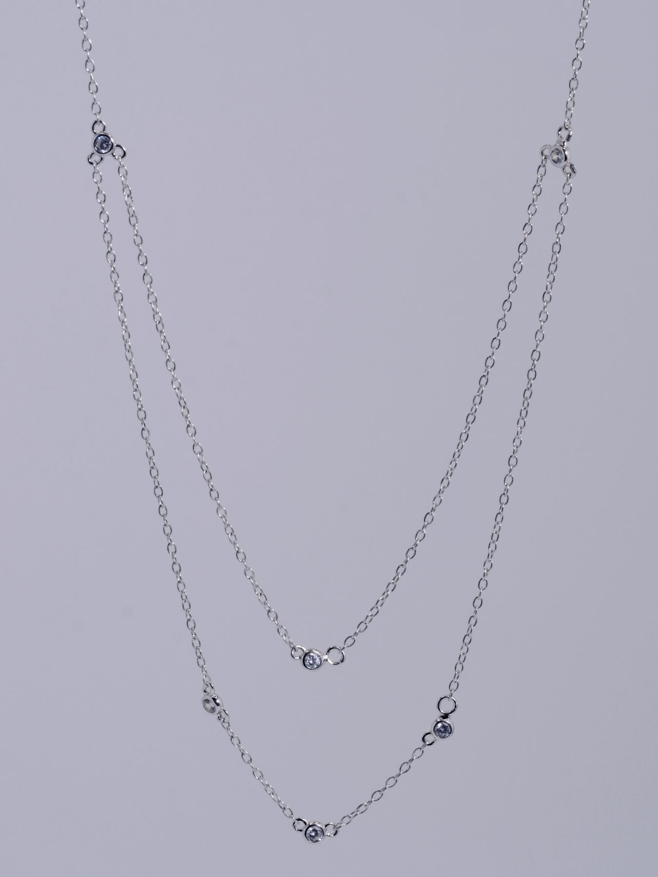 Layered sterling silver necklace