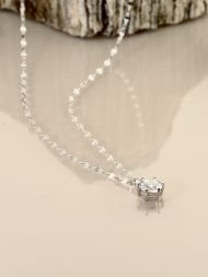 Sterling silver necklace with zircon stone