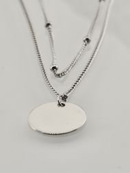 Round Pendant necklace 925 silver
