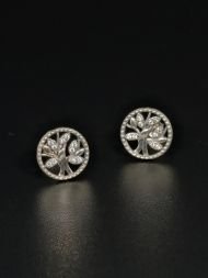 925 sidabro auskarai – gyvybės medžio auskarai su cirkoniais