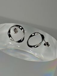 925 sidabro auskarai – apvalūs minimalistiniai auskarai