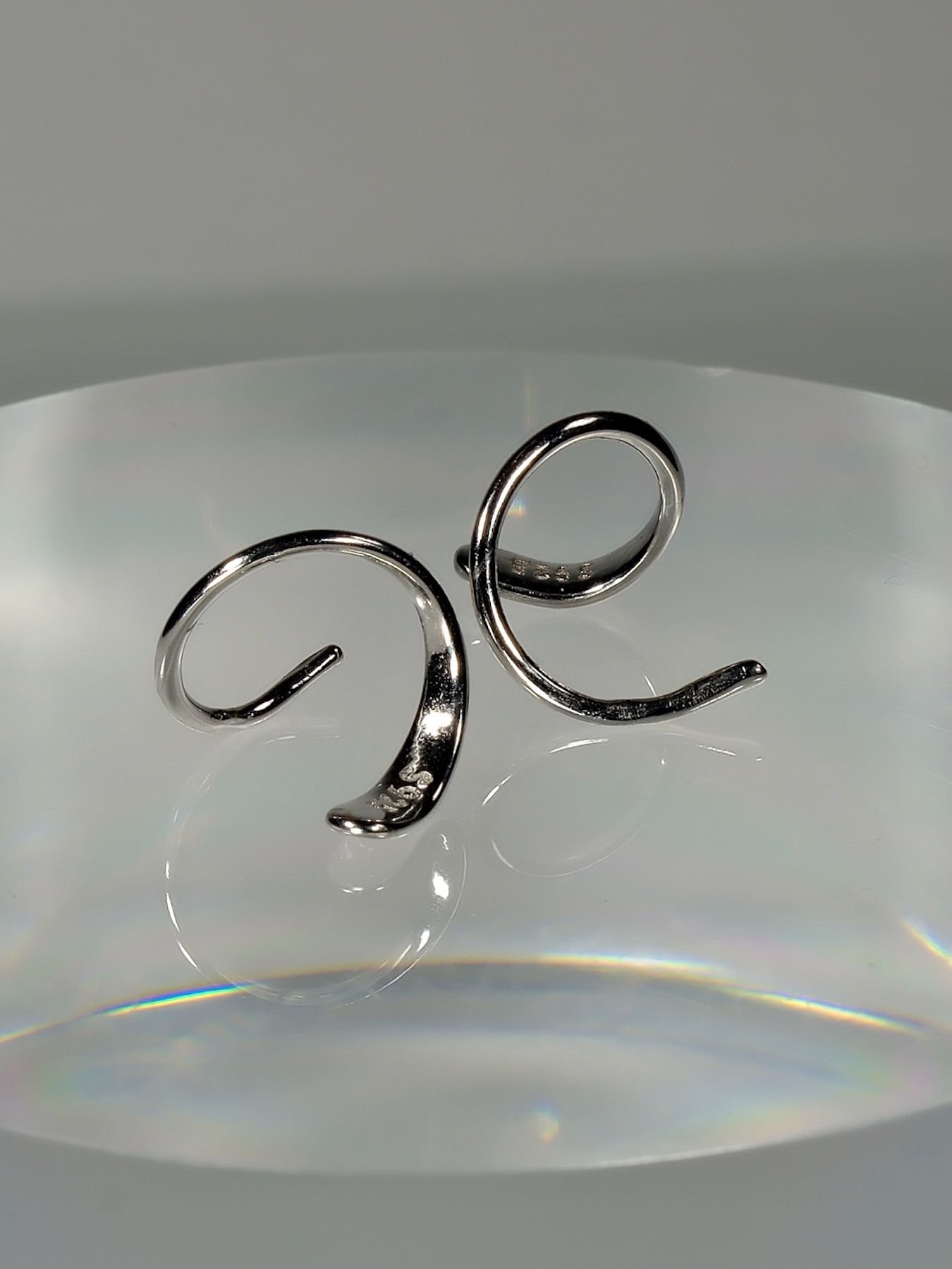 Silver Spiral Earrings – 925 Textured Modern Design