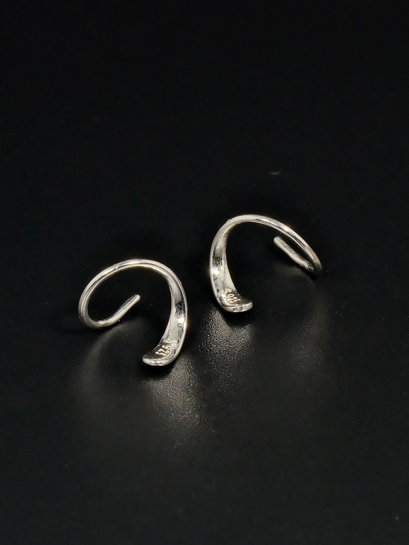Silver Spiral Earrings – 925 Textured Modern Design